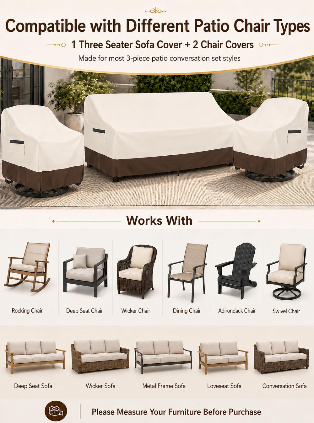 Durable 600D Oxford fabric patio furniture cover