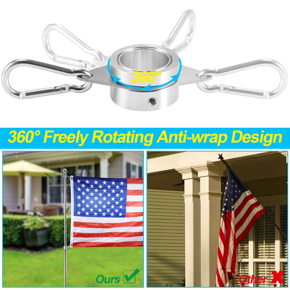 Durable aluminium alloy BONWIN flag pole clips in silver