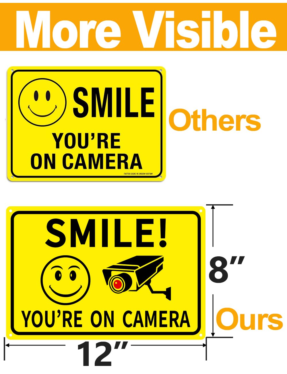 Durable aluminum construction of Giftape surveillance sign