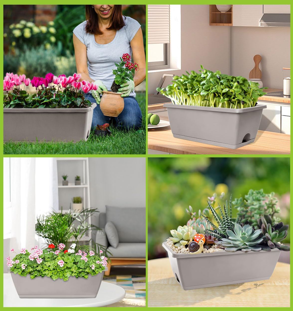 Durable and lightweight LOCONHA planter on patio