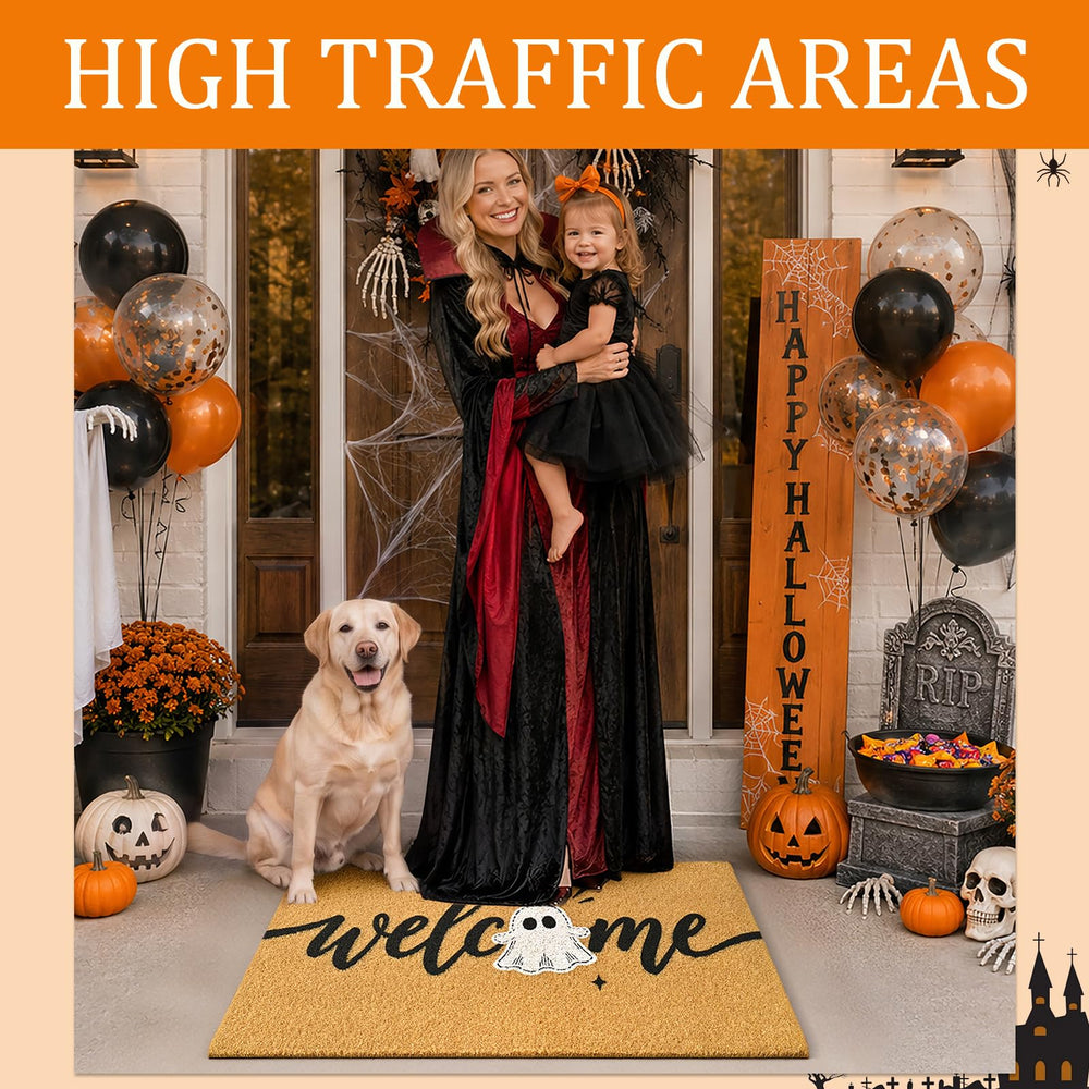 Durable Artificial Coir texture of the Halloween door mat