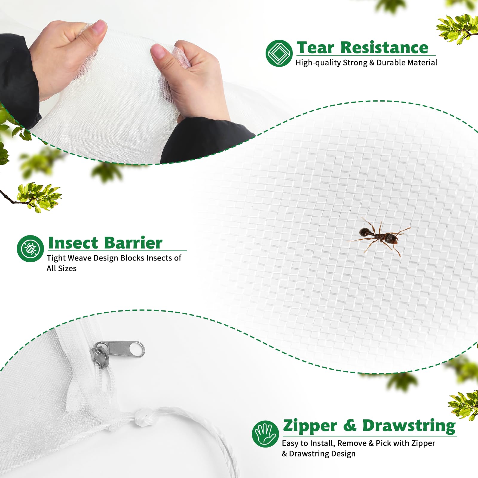 Durable fabric of OZMI Blueberry Bush Netting Cover