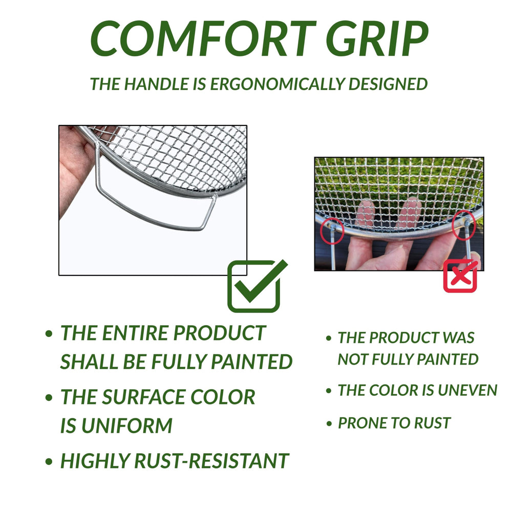 Durable galvanized construction of QUTIING soil sifters
