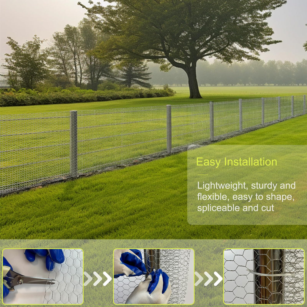 Durable galvanized iron chicken wire fencing outdoors