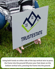 Durable galvanized steel wire yard sign holder