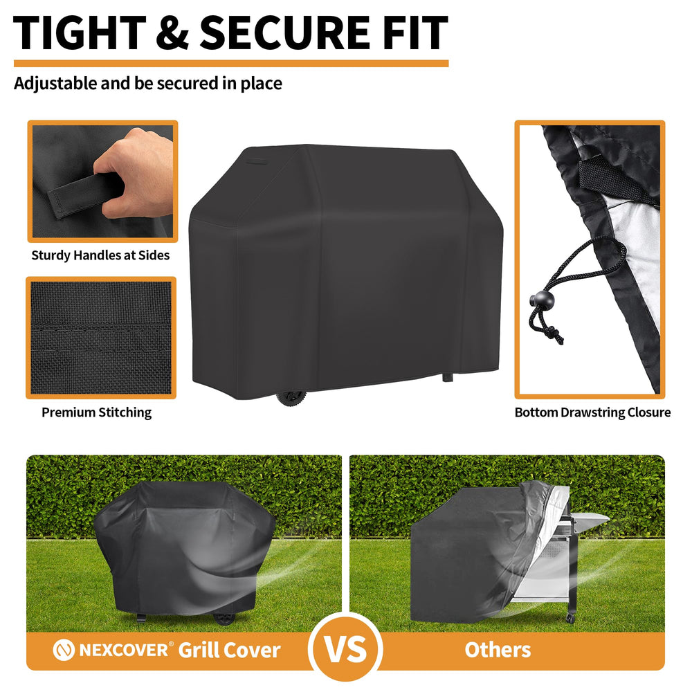 Durable handles on NEXCOVER gas grill cover for easy removal
