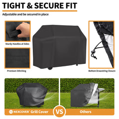 Durable handles on NEXCOVER gas grill cover for easy removal