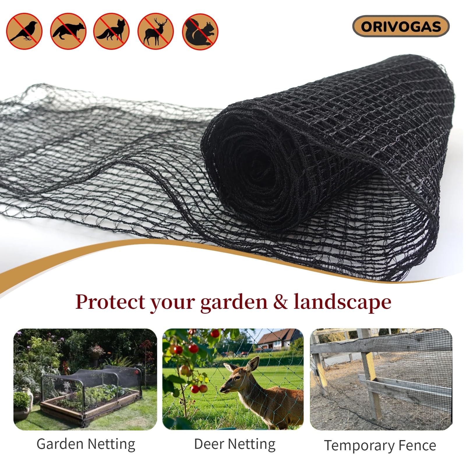 Durable HDPE material of ORIVOGAS Plastic Mesh Fence
