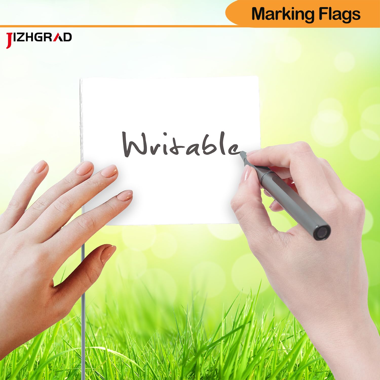 Durable JIZHGRAD marking flags with high-carbon steel wire poles