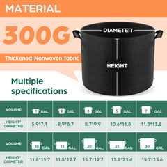 Durable Jorvila grow bag with widened handles for easy movement