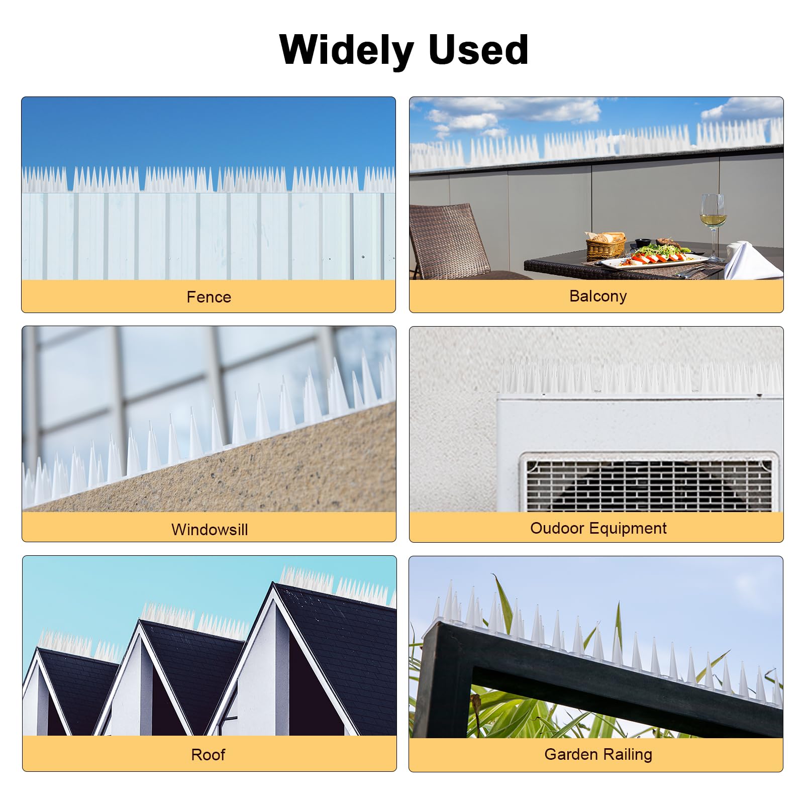 Durable material of OFFO Bird Spikes in outdoor setting