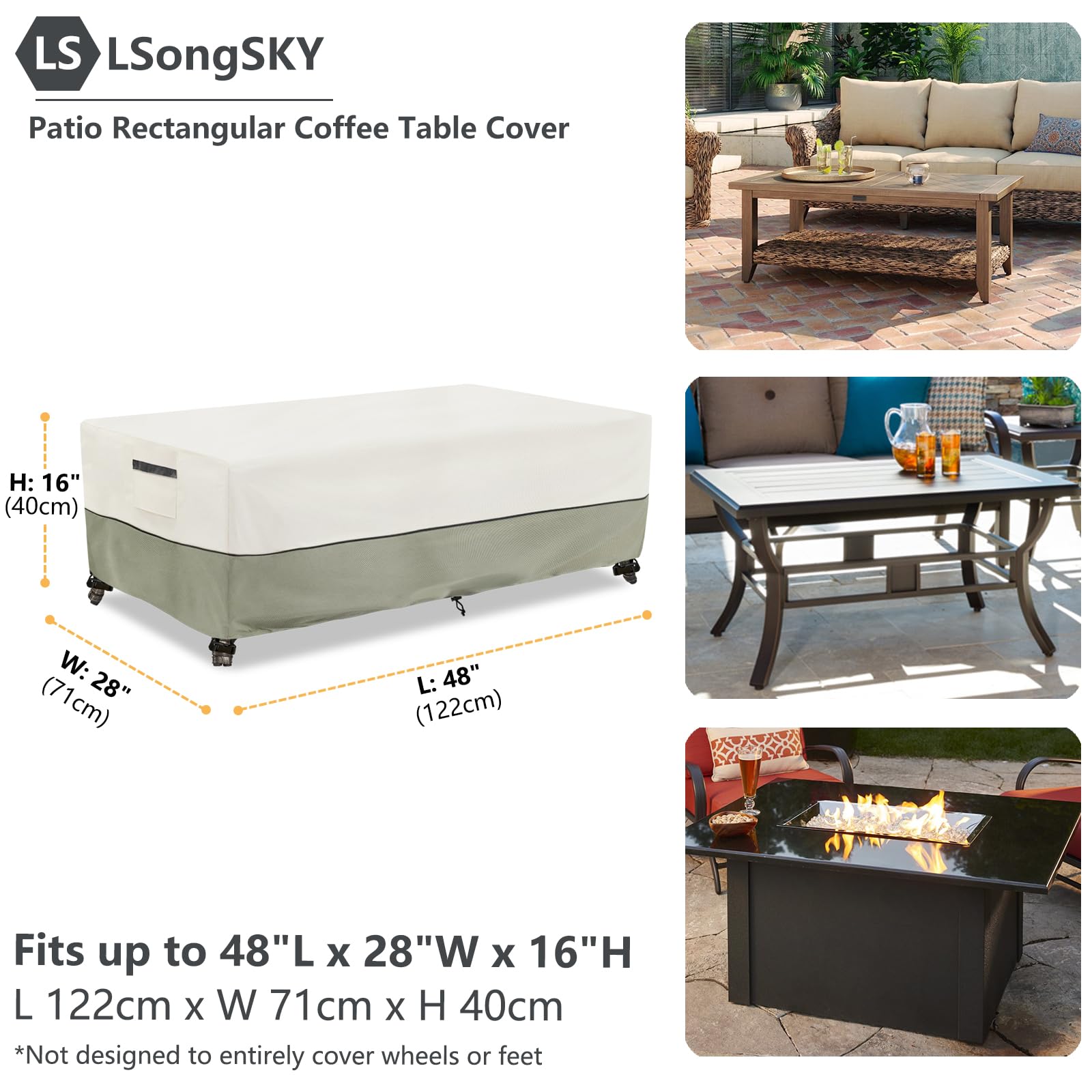 Durable Oxford fabric of LSongSKY Coffee Table Cover