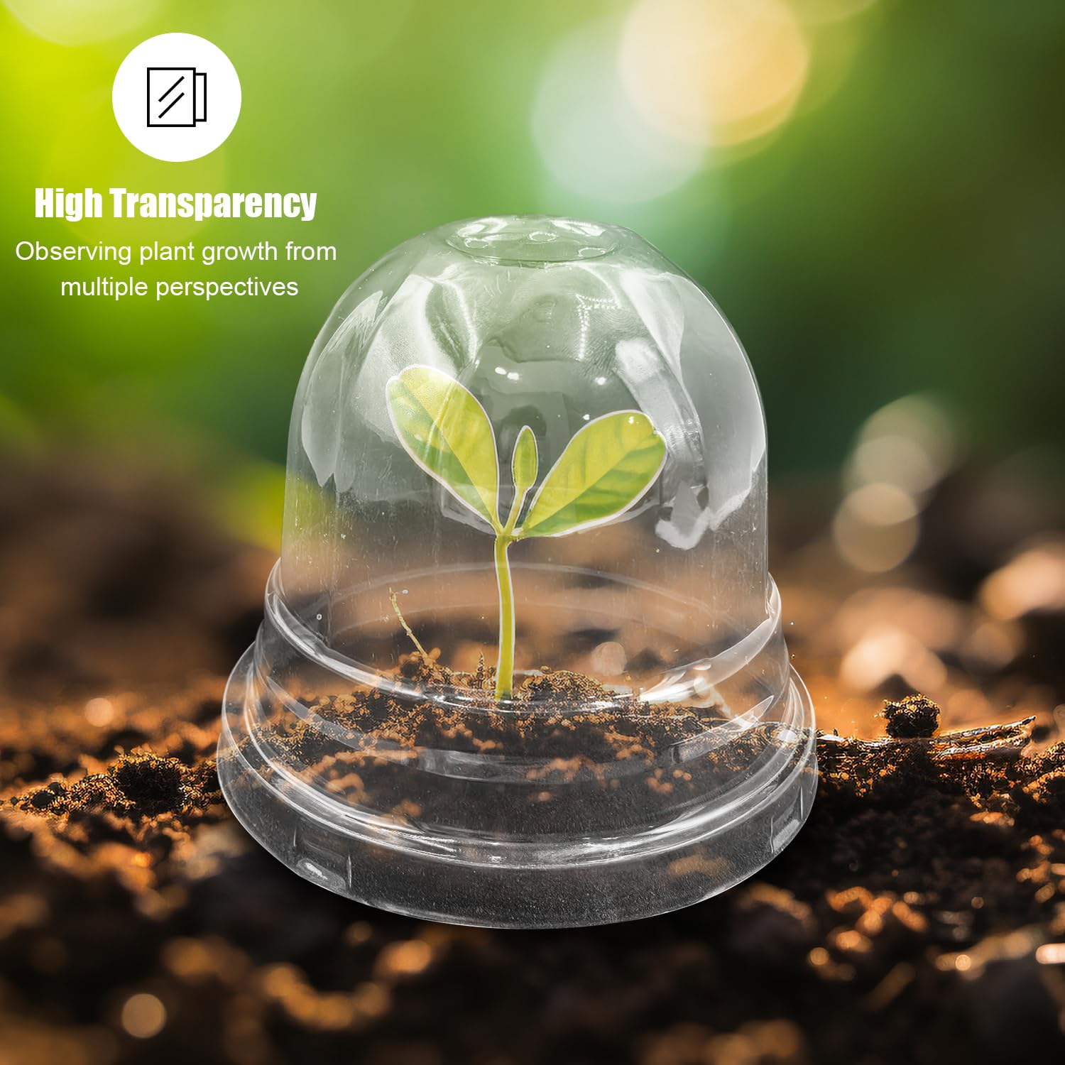 Durable plastic material of RooTrimmer humidity domes