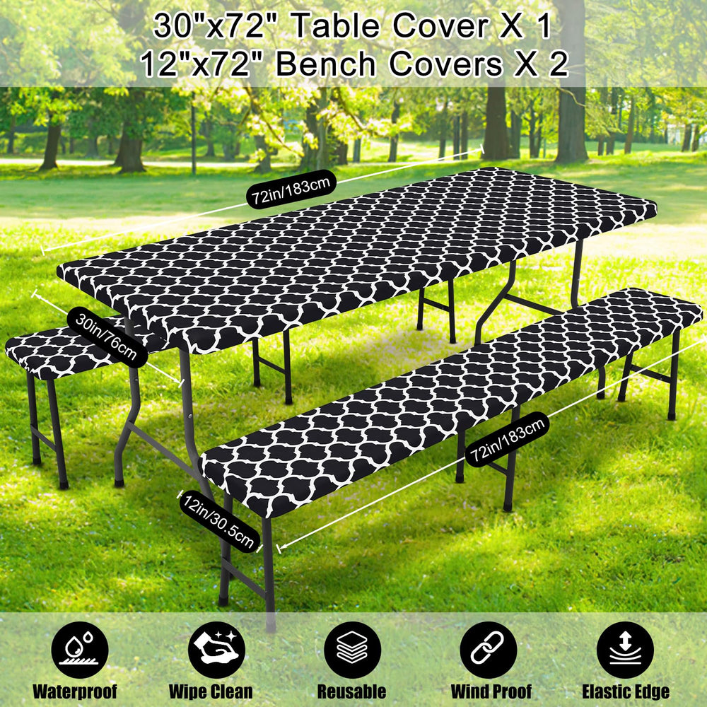 Durable polyester material of Smiry picnic table cover set