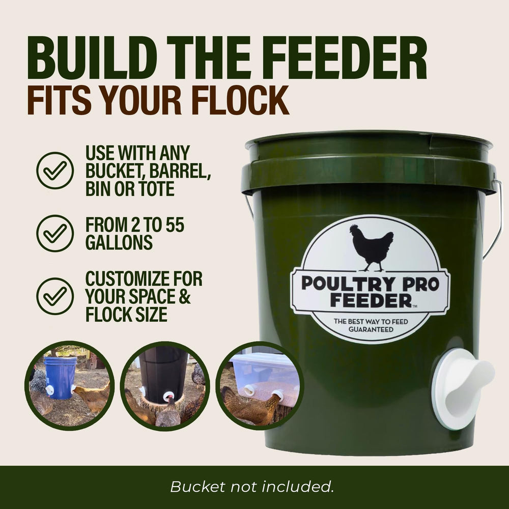 Durable PVC construction of Poultry Pro Feeder