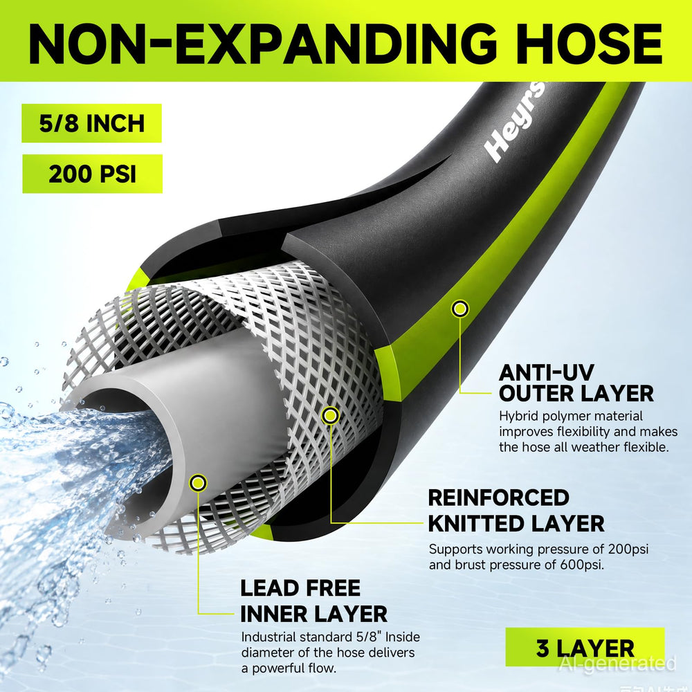 Durable PVC material of HEYRSUN garden hose close-up