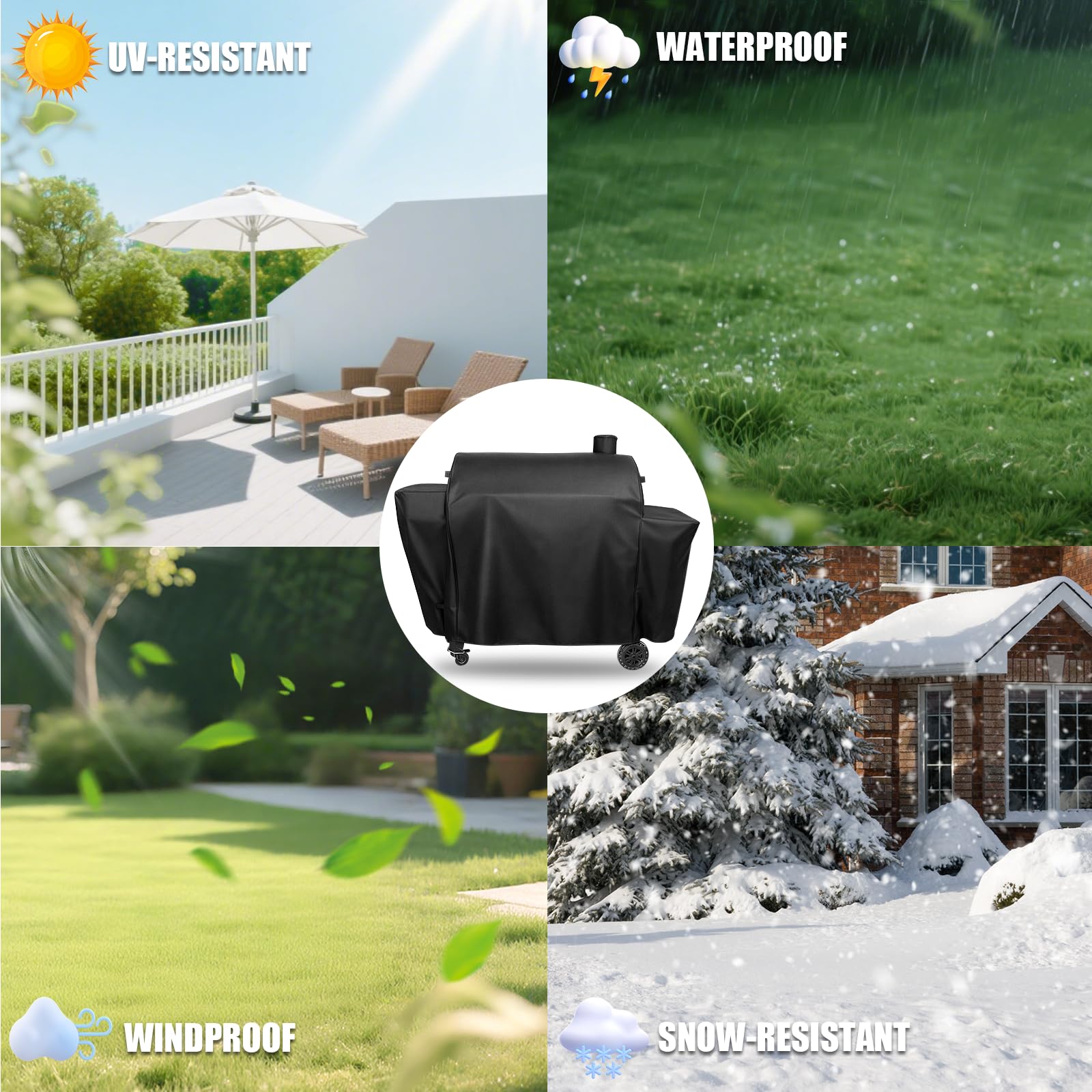 Durable QuliMetal Grill Cover in outdoor setting