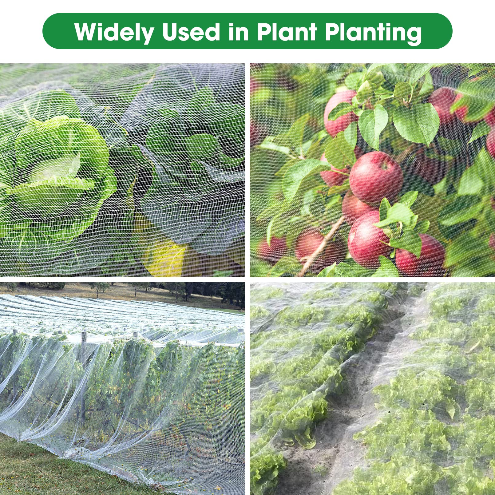 Durable Unves garden netting protecting fruit trees