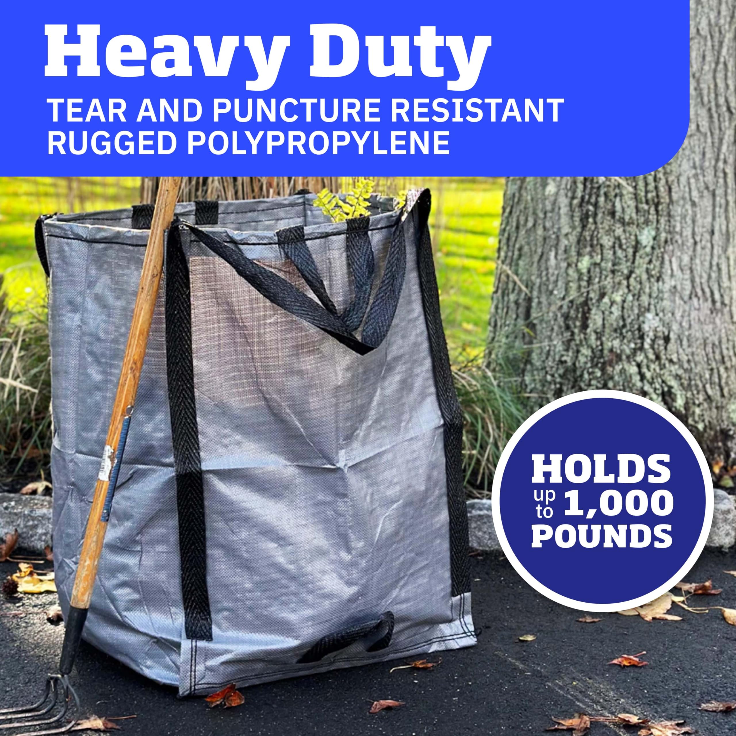 DURASACK Heavy Duty Home and Yard Bag, filled with yard waste