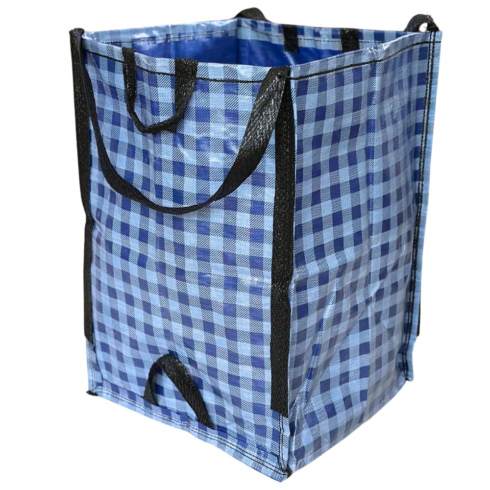 DURASACK Heavy Duty Home and Yard Bag front view in Gingham Blue