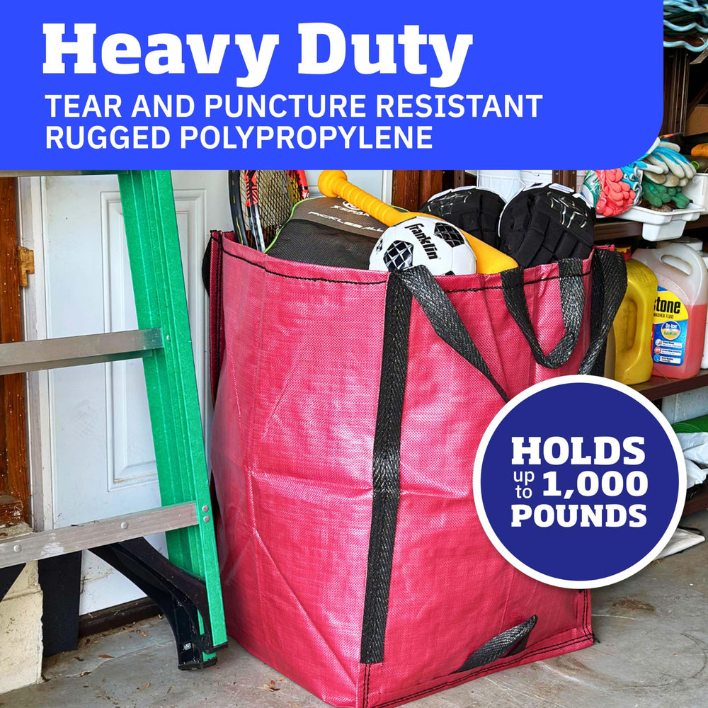 DURASACK Heavy Duty Home and Yard Bag, Red, side view