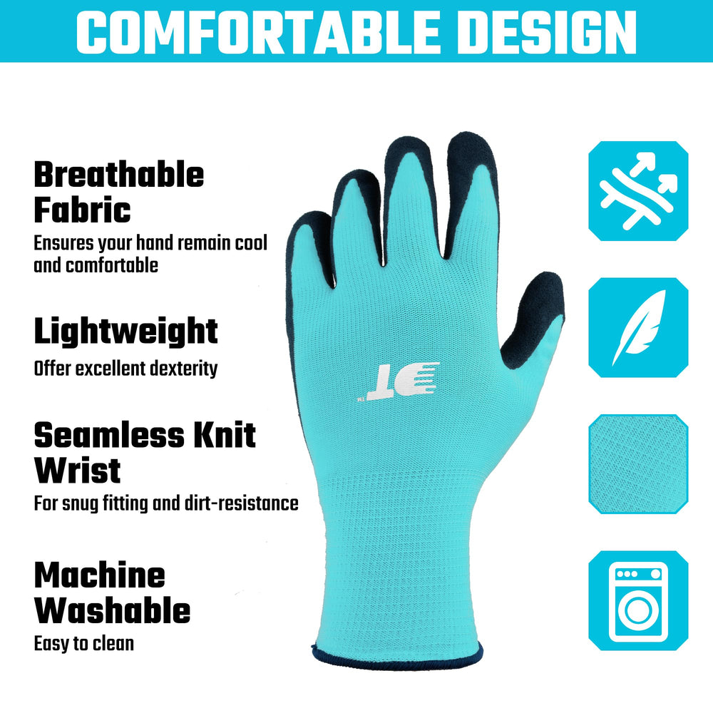 DURATECH Garden Gloves Medium with latex palms for thorn protection