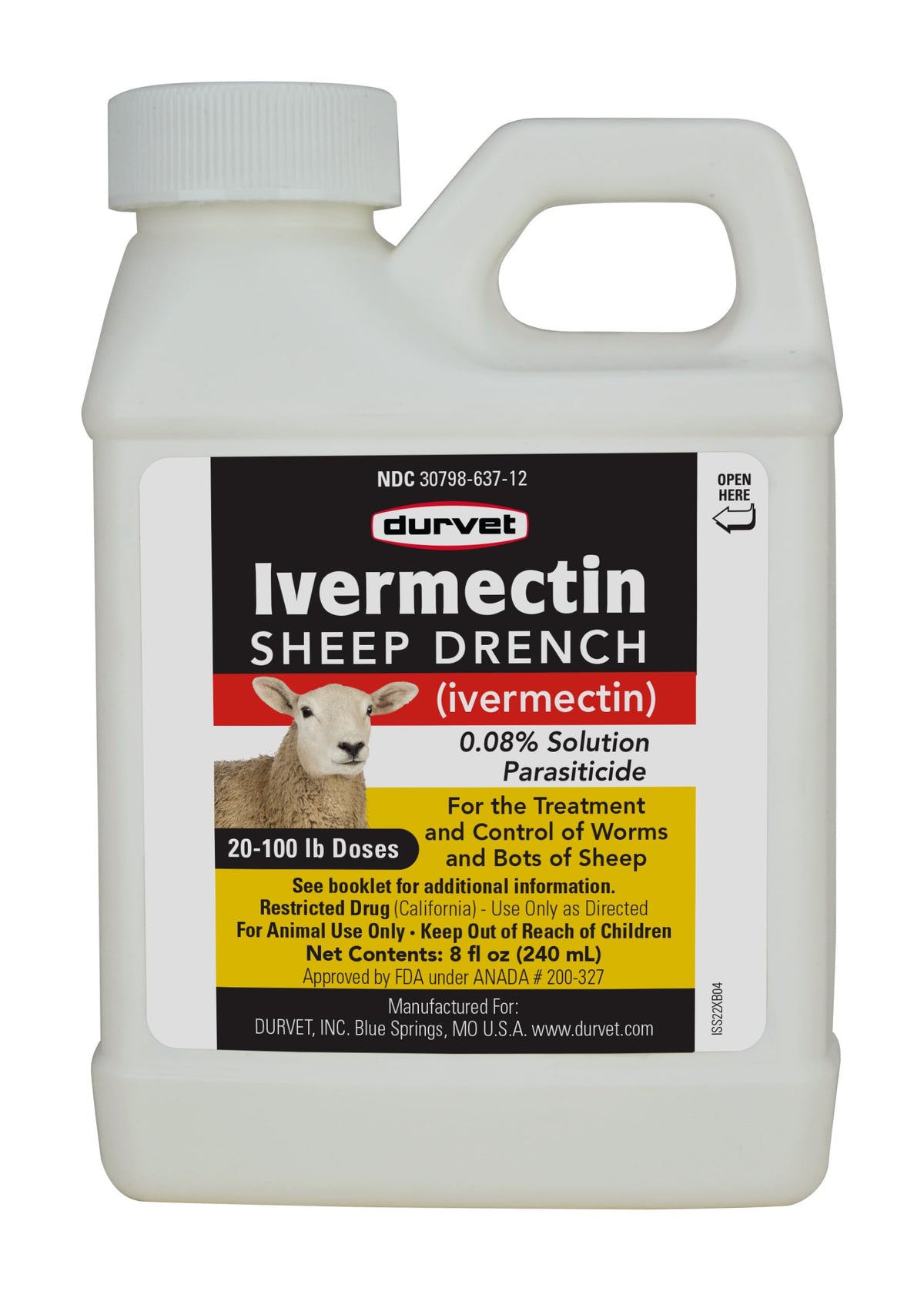 Durvet Ivermectin Sheep Drench 8 fl oz bottle front view