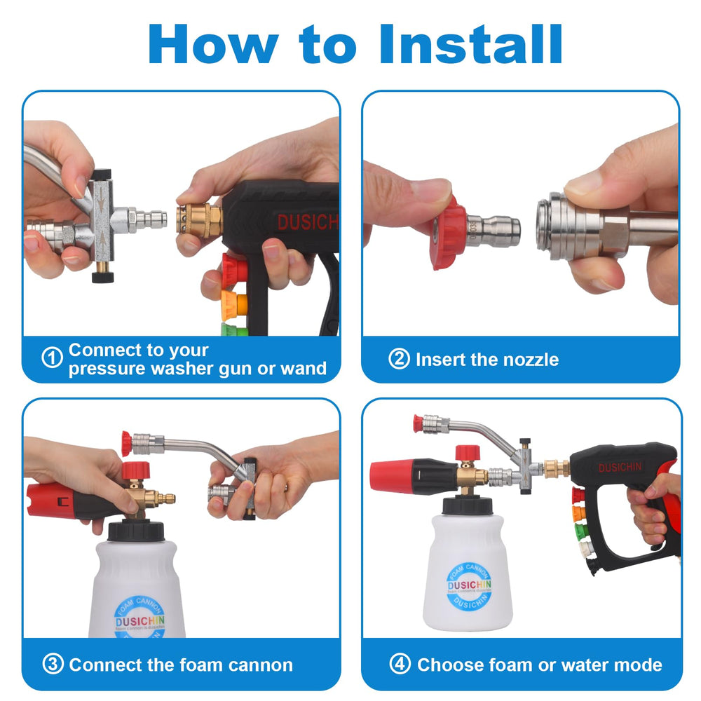DUSICHIN Pressure Washer Gun in use for car wash