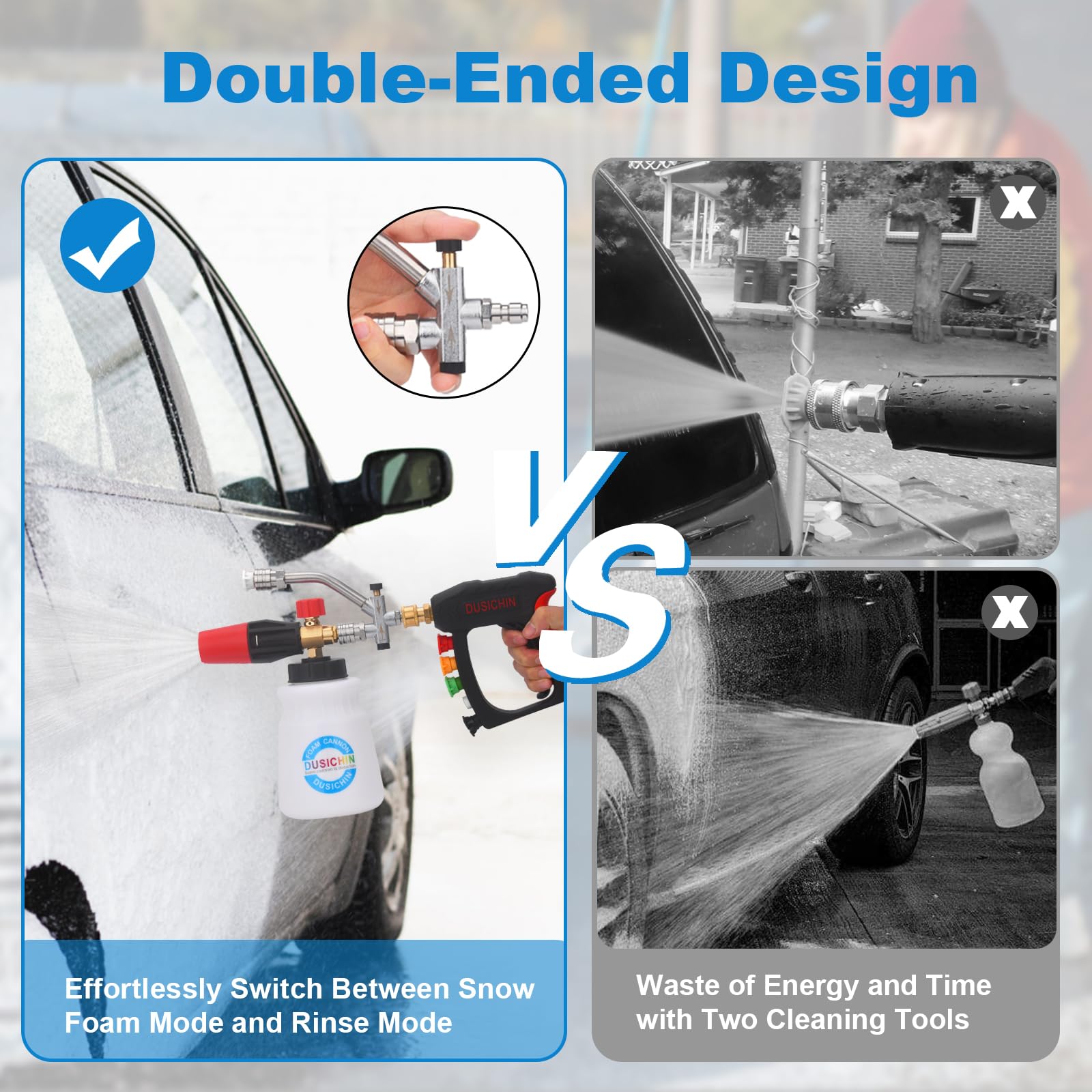 DUSICHIN Pressure Washer Gun with dual-ended connector