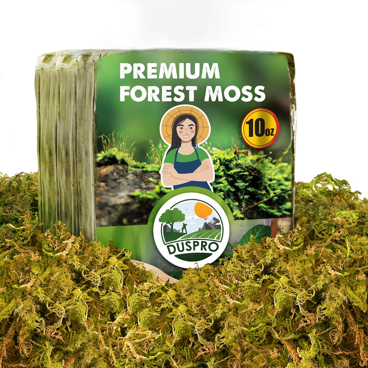 Duspro 10 Oz Real Dried Forest Moss front view