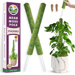 Duspro 22-inch green moss pole front view with natural moss surface