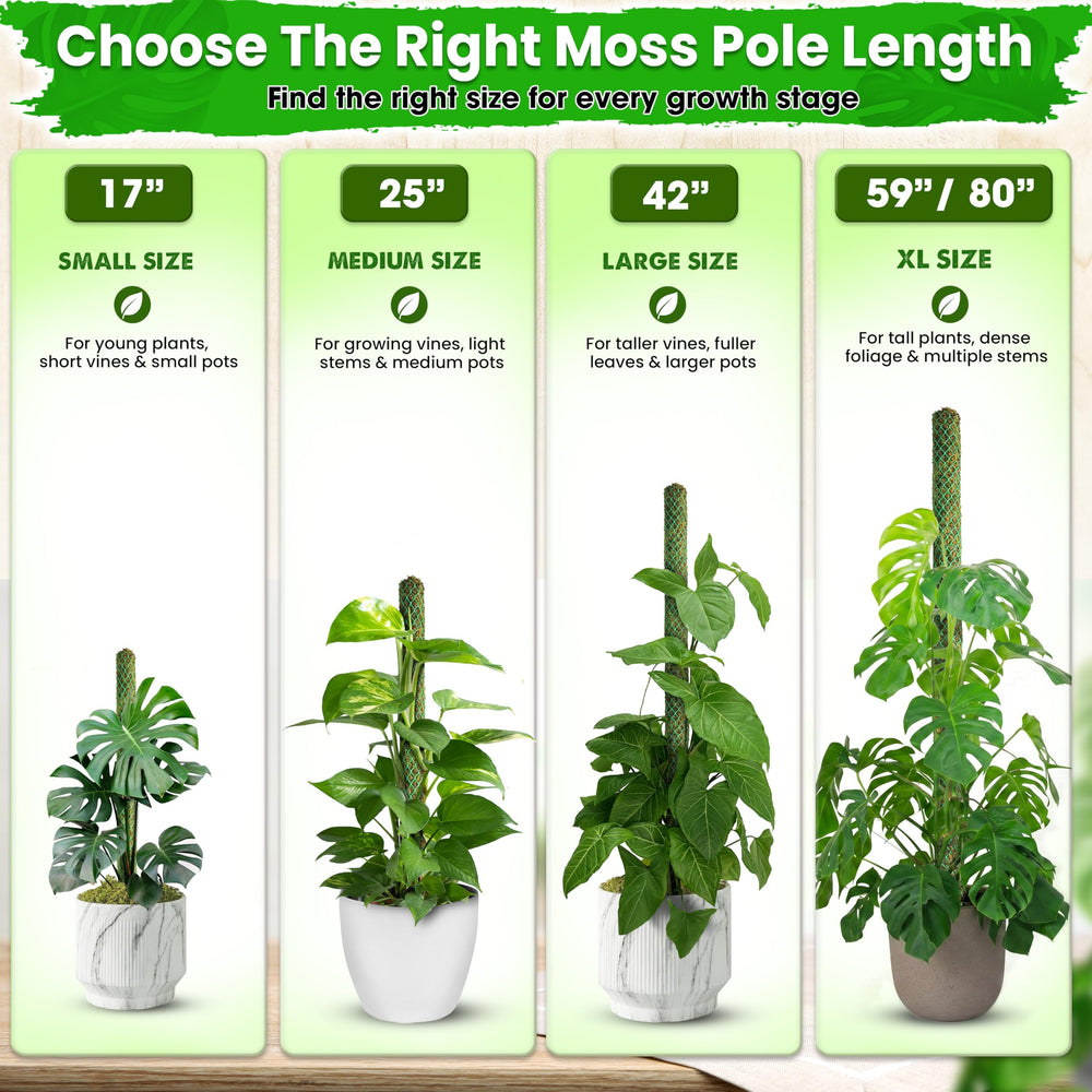 Duspro moss pole with green PVC mesh wrapping