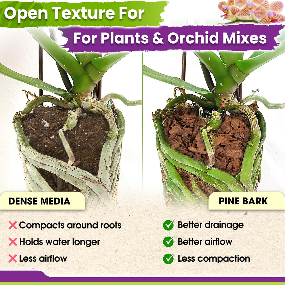 Duspro Orchid Bark in packaging with dimensions listed