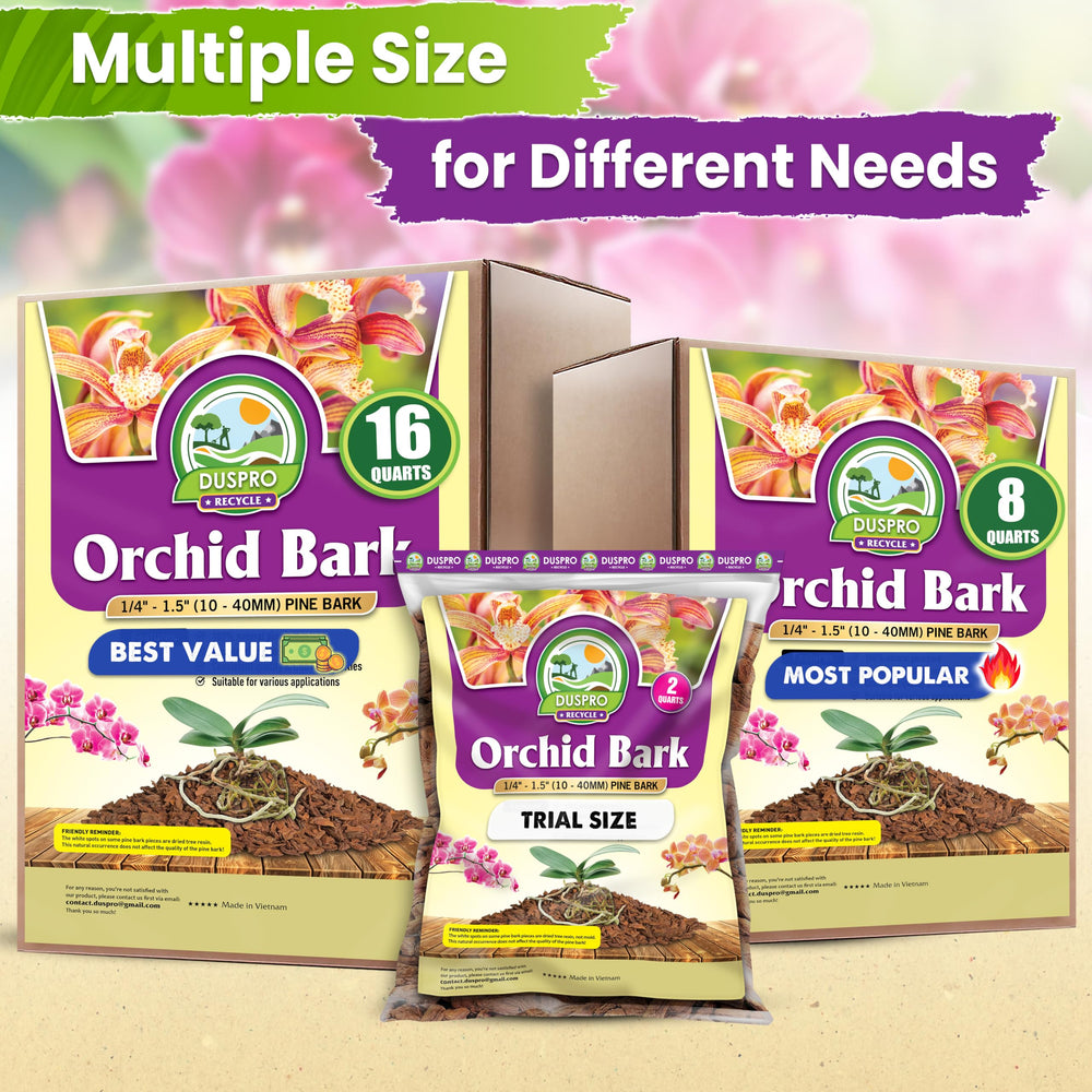 Duspro Orchid Bark used in a mixed potting setup