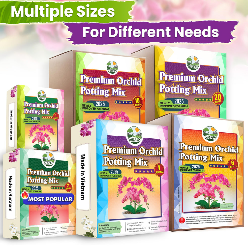 DUSPRO Orchid Potting Mix ingredients displayed