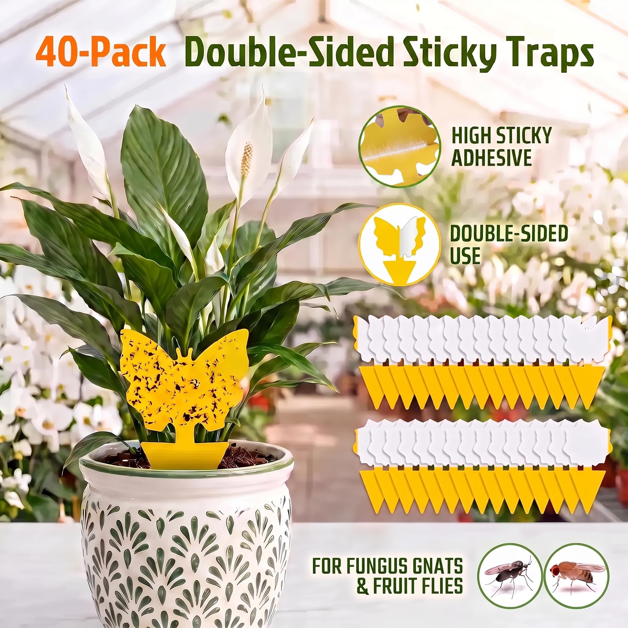 Dwcom Trap 40 Pack Yellow Sticky Traps side view