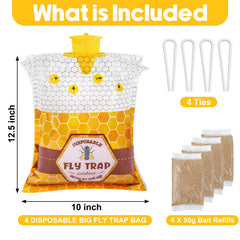 Dwcom Trap Disposable Fly Trap hanging in outdoor setting