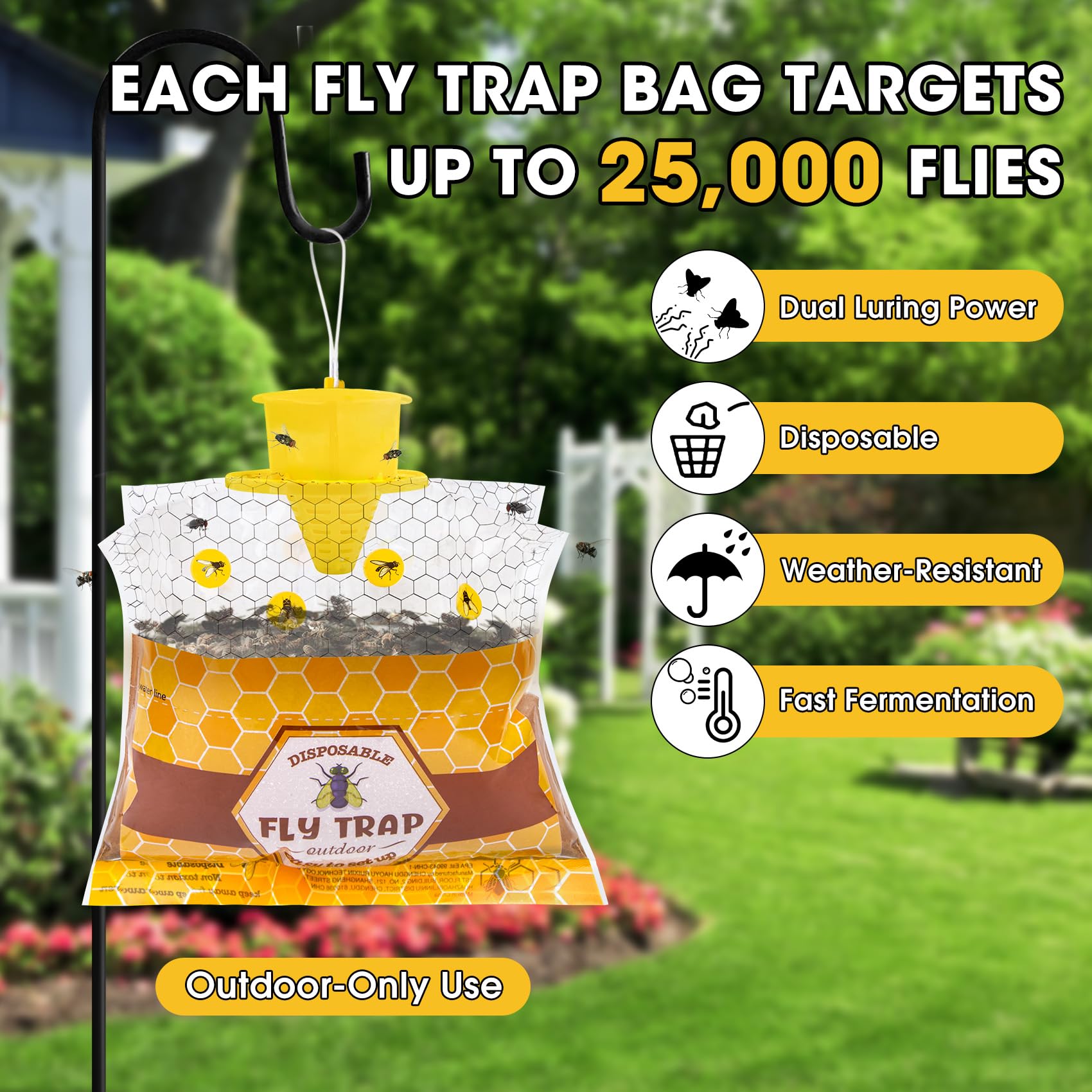 Dwcom Trap Fly Trap in Outdoor Garden