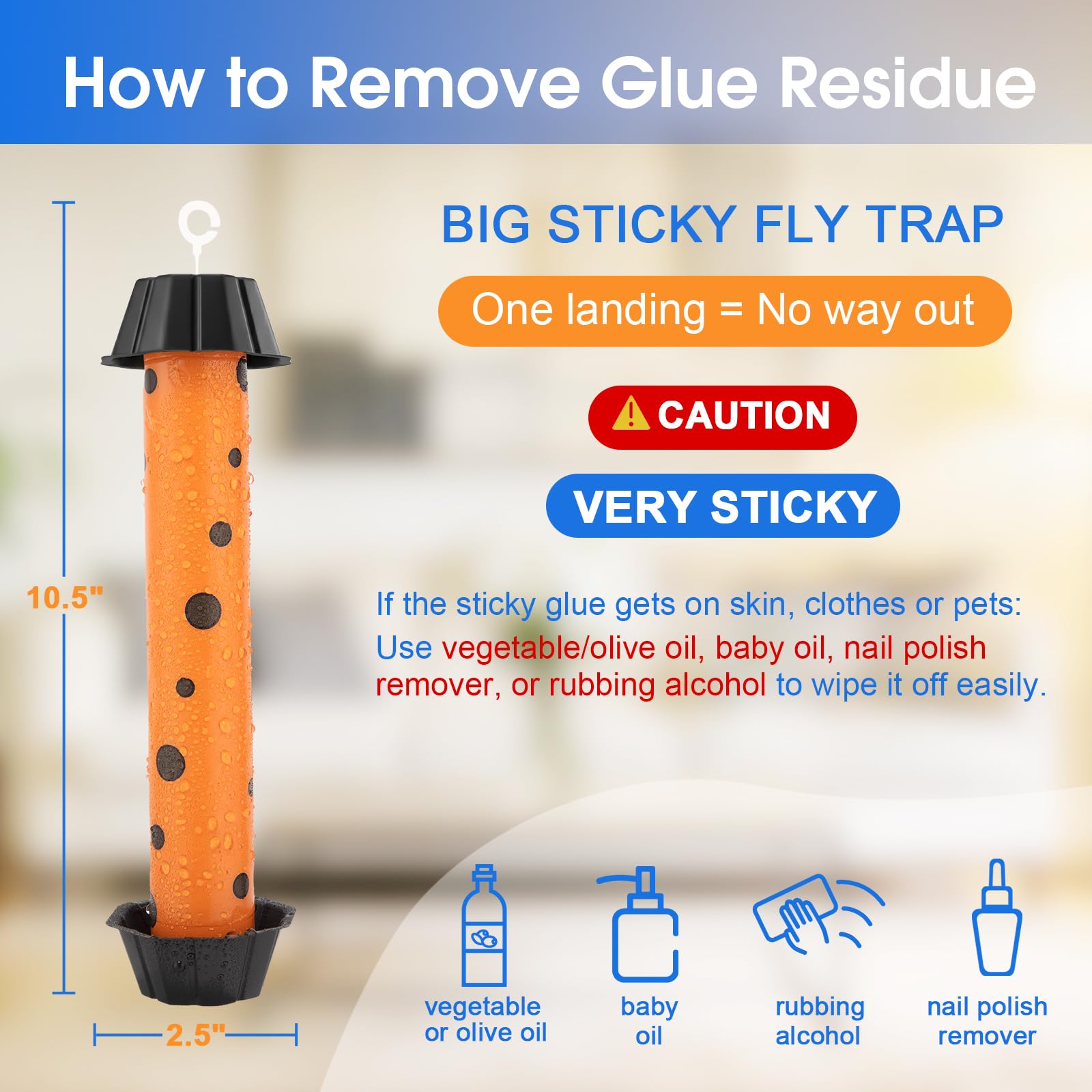 Dwcom Trap Fly Trap Strips packaging details