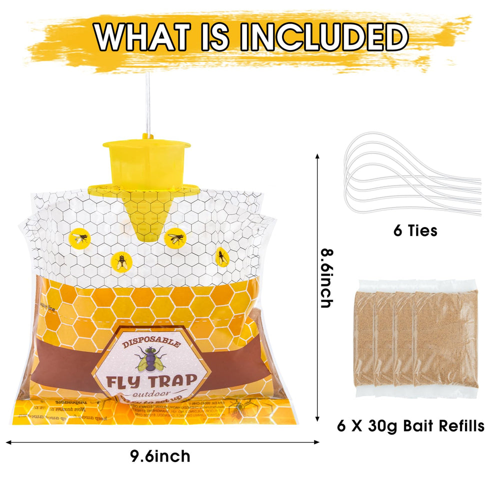 Dwcom Trap Fly Trap with Dissolvable Bait Pack