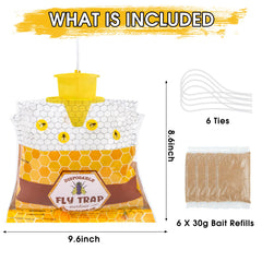 Dwcom Trap Fly Trap with Dissolvable Bait Pack