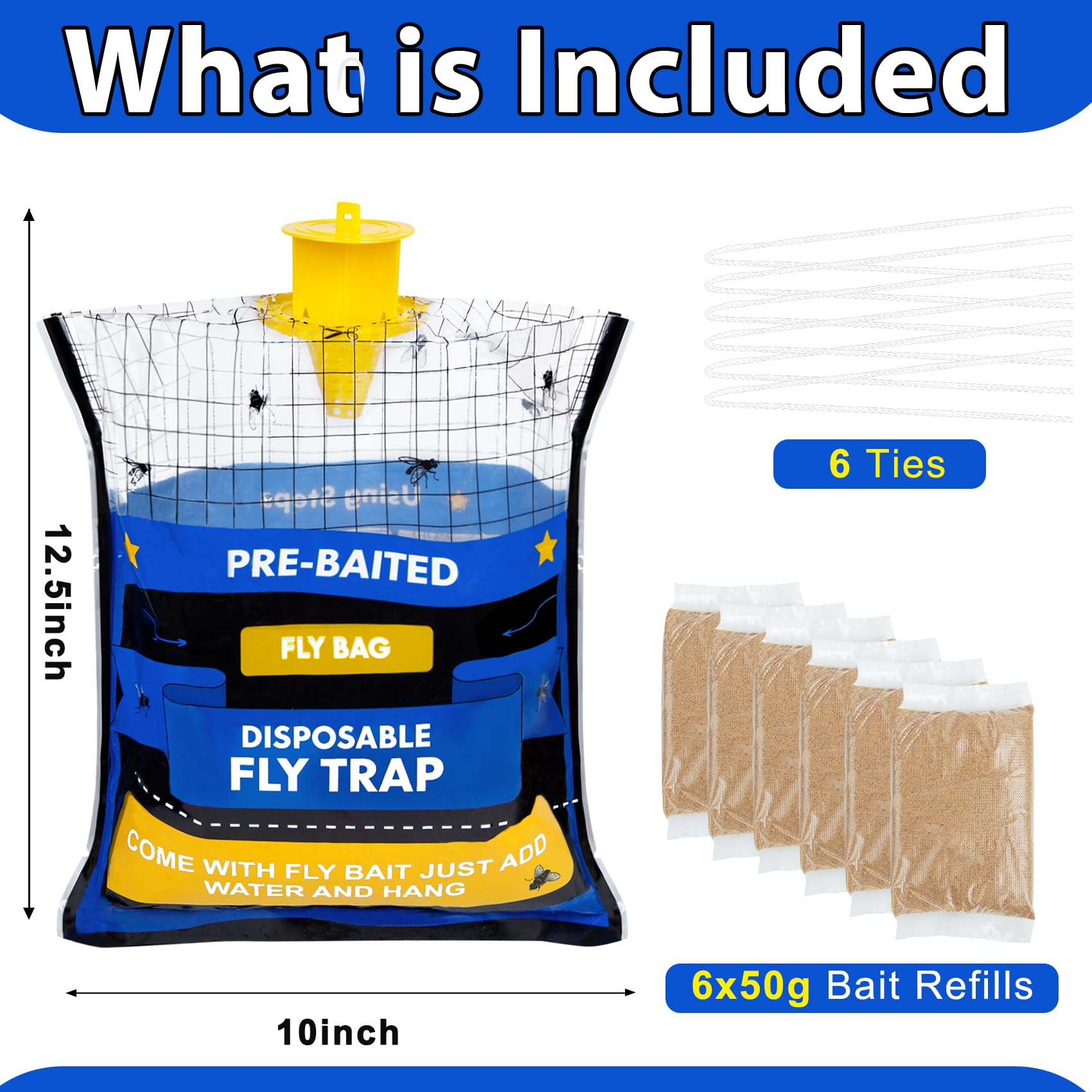 Dwcom Trap fly trap with yellow exterior and bait