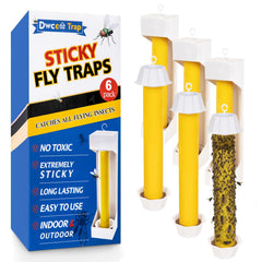 Dwcom Trap Sticky Fly Traps Yellow 6 Pack Front View