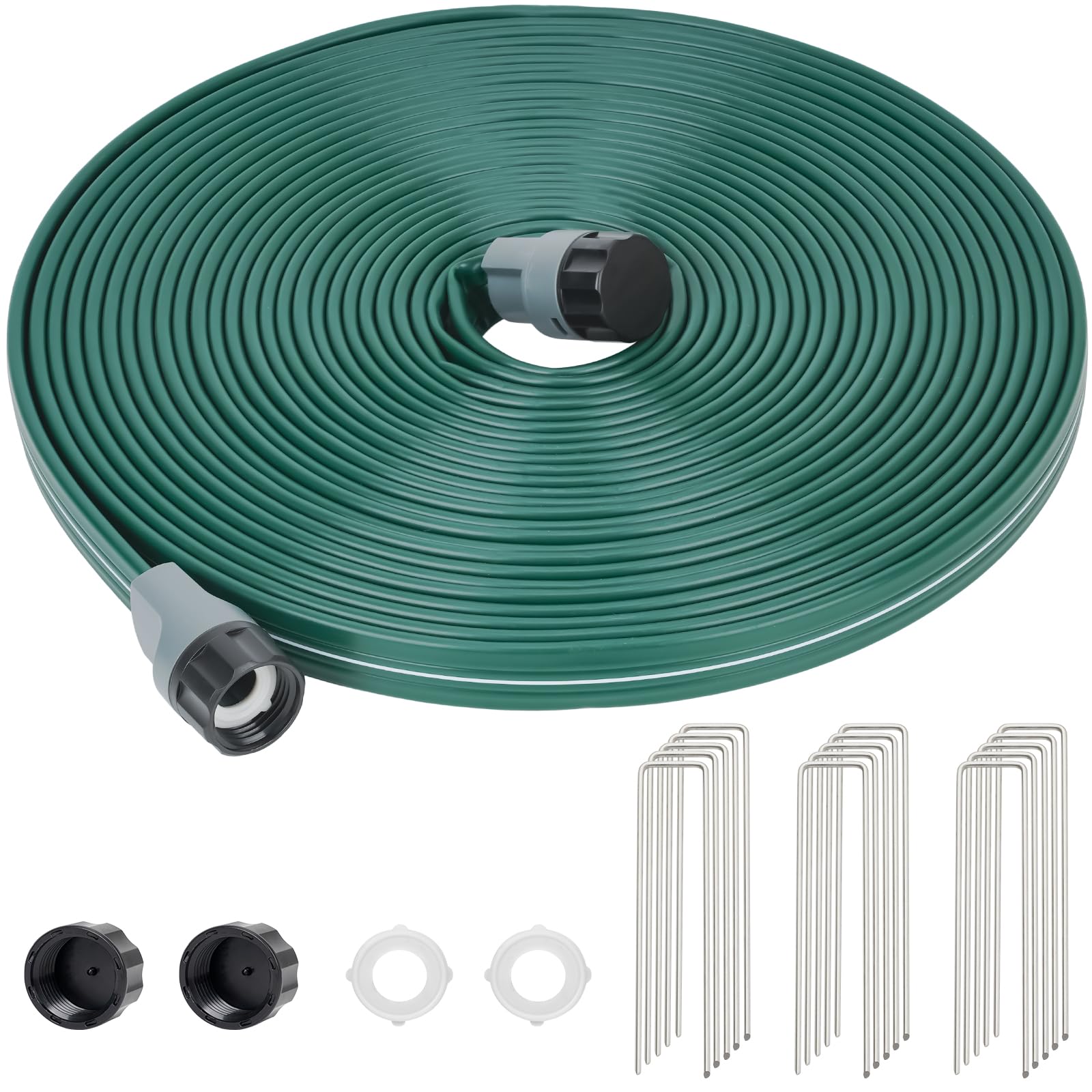 DXront 50ft soaker hose front view with micro-holes