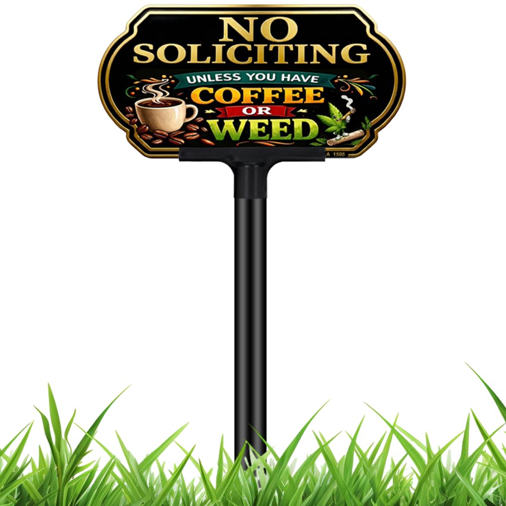 DXSIGN Funny No Soliciting Yard Sign front view
