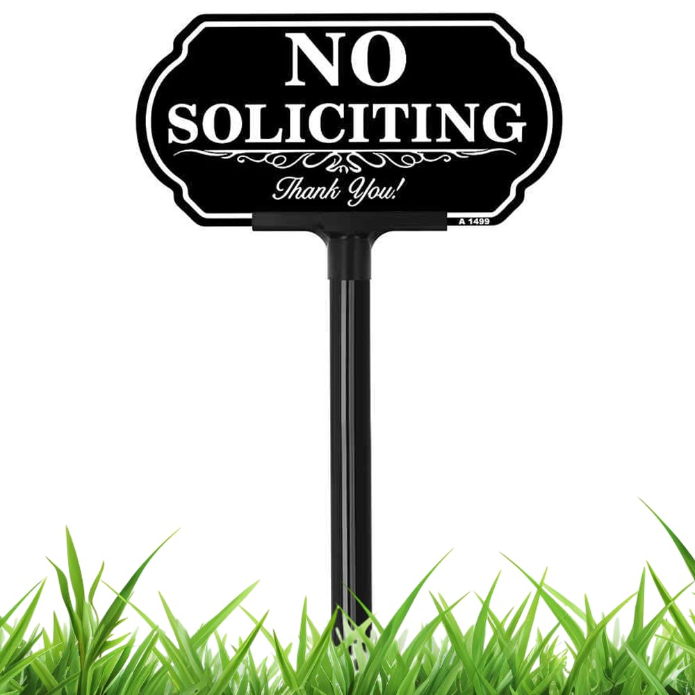 DXSIGN No Soliciting Sign 10 x 5 inches front view