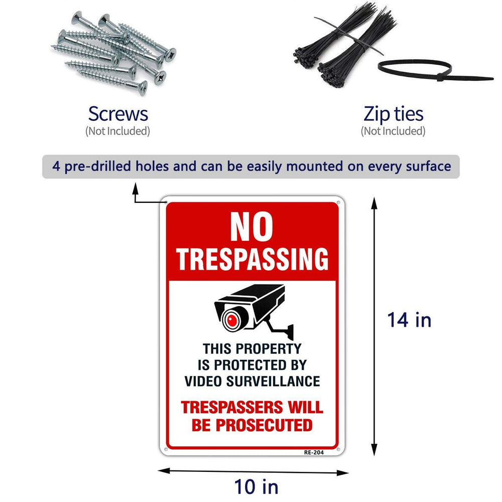 Dxyizus Signs 10x14 No Trespassing sign displayed outdoors