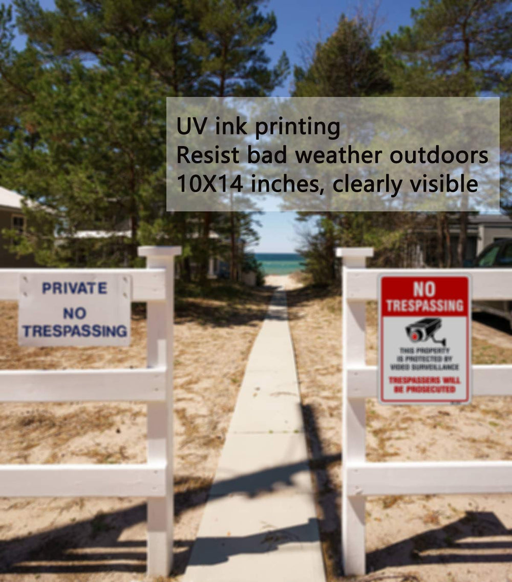 Dxyizus Signs 10x14 No Trespassing sign with pre-drilled holes