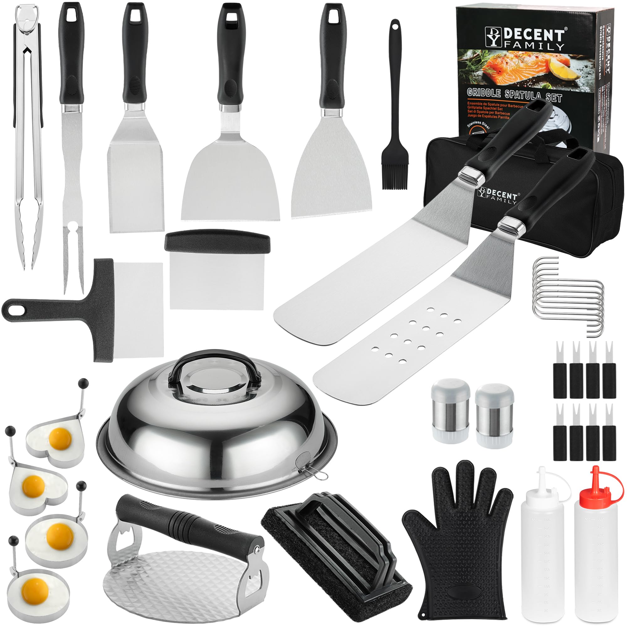 DY DECENT FAMILY 39PCS Griddle Accessories Kit with spatula and tongs