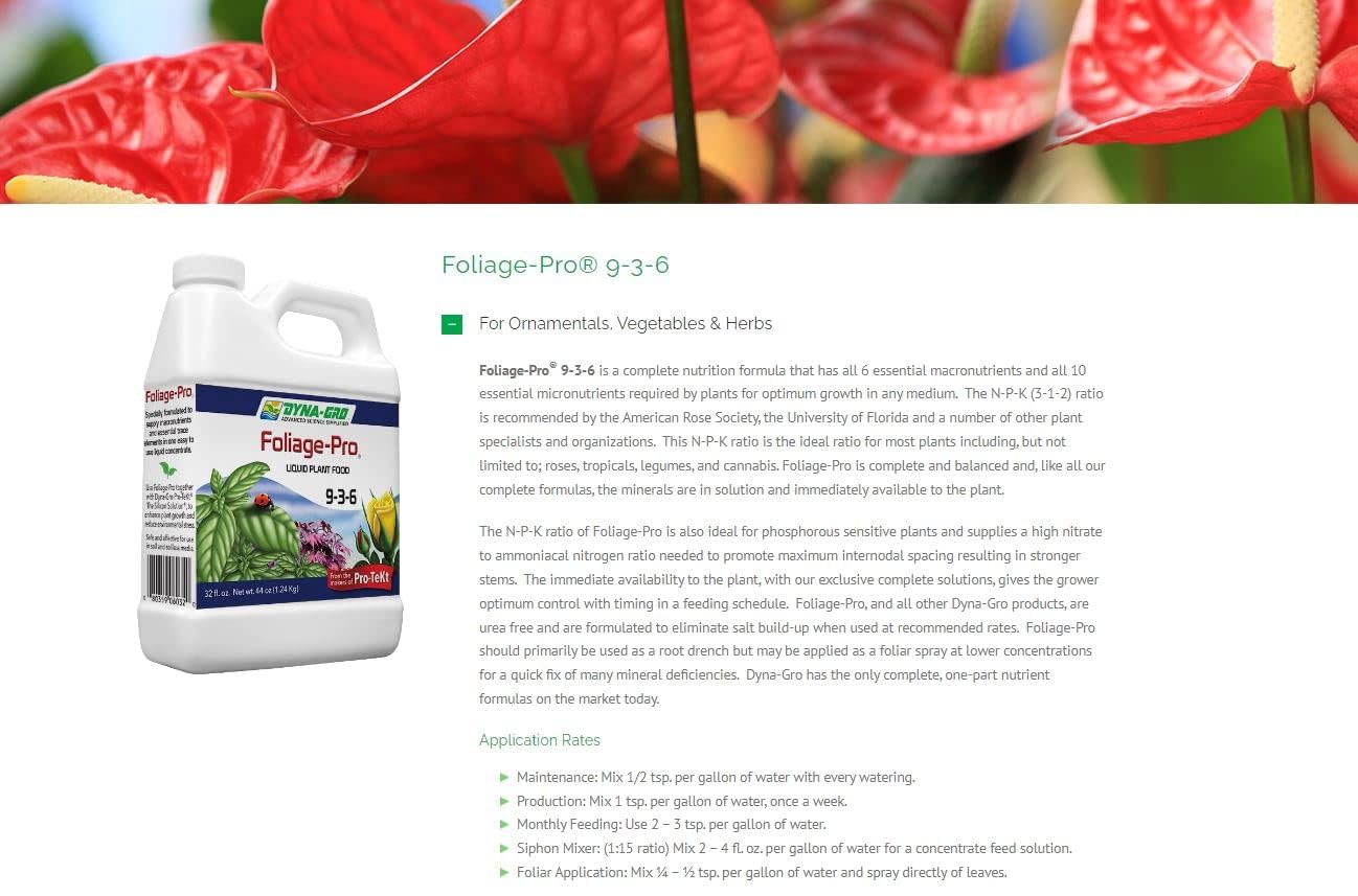 Dyna-Gro Foliage-Pro liquid nutrient in a watering can